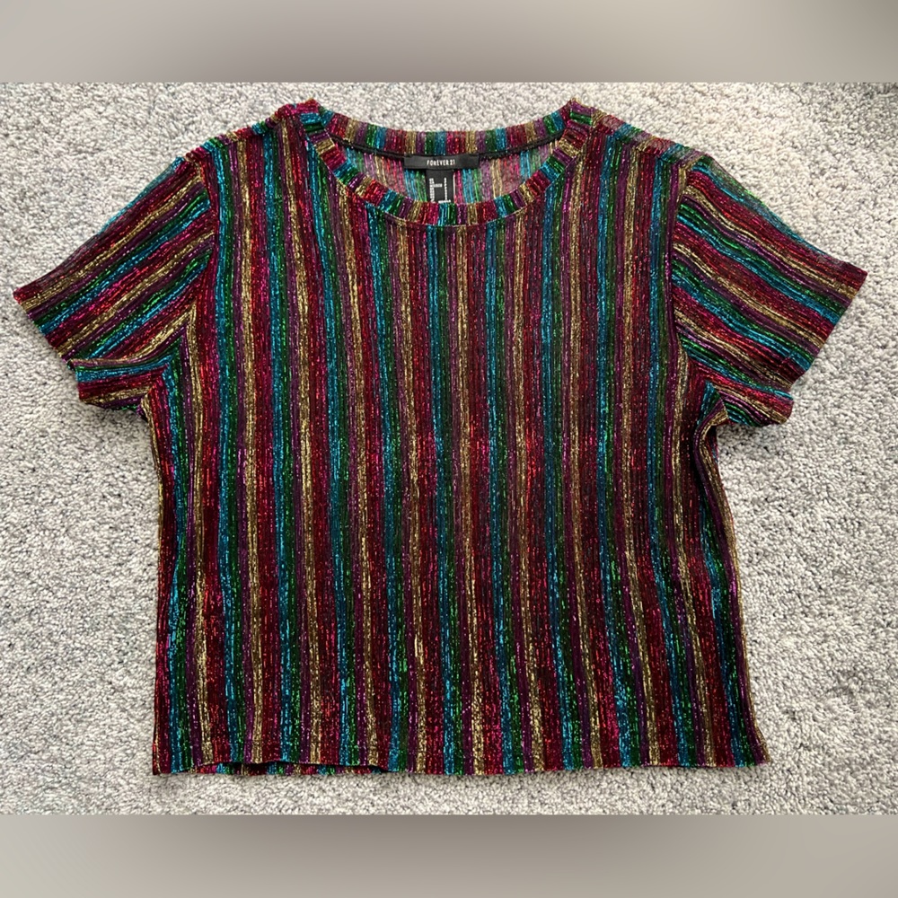 Forever 21 rainbow crop top